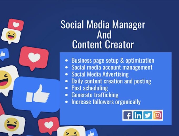 Gig Preview - Be your social media marketing manager and content creator