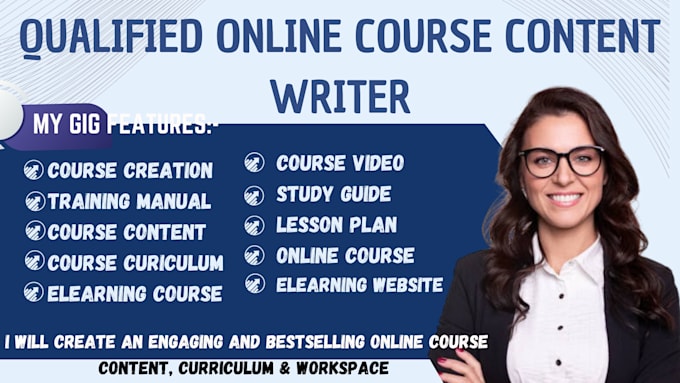 Gig Preview - Create online course content, course creation, elearning course on thinkific