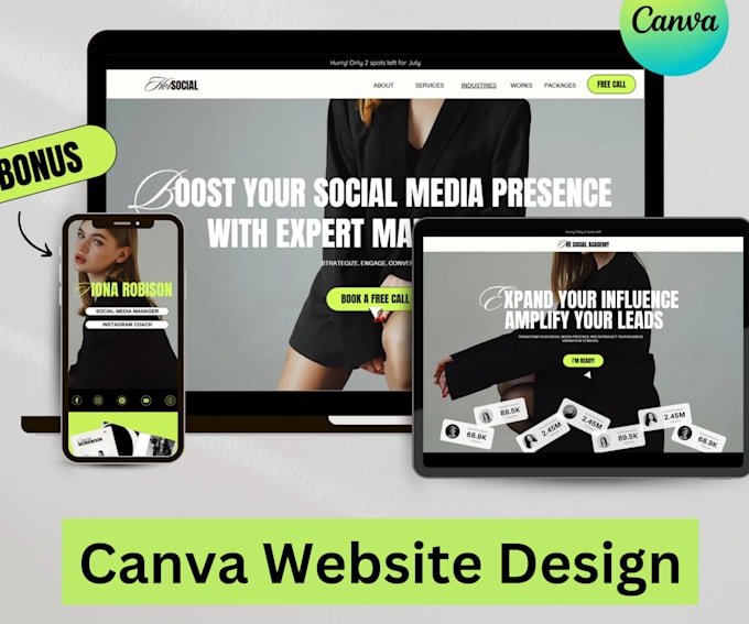 Gig Preview - Design canva website, canva landing page, redesign canva, canva to wix website