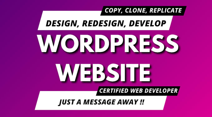 Gig Preview - Copy clone, replicate, duplicate, revamp, develop, and design wordpress website