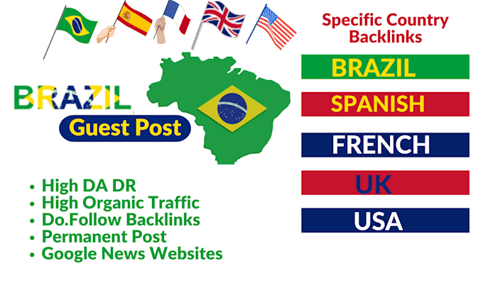 Gig Preview - Brazil guest post high da brazil spanish french UK USA backlinks