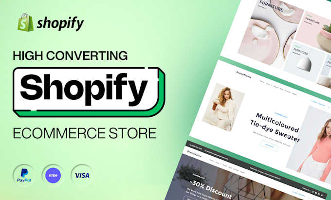 Gig Preview - Build or redesign shopify ecommerce store, dropshipping store or shopify website