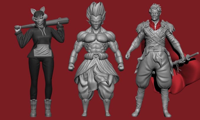 Gig Preview - Sculpt 3d anime model cartoon fantasy scifi figurine model  for 3d printing