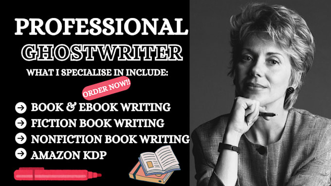 Gig Preview - Be your fiction ghostwriter self help ebook, book writer, nonfiction ghostwriter