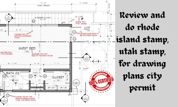 Gig Preview - Review and do rhode island stamp, utah stamp, for drawing plans city permit