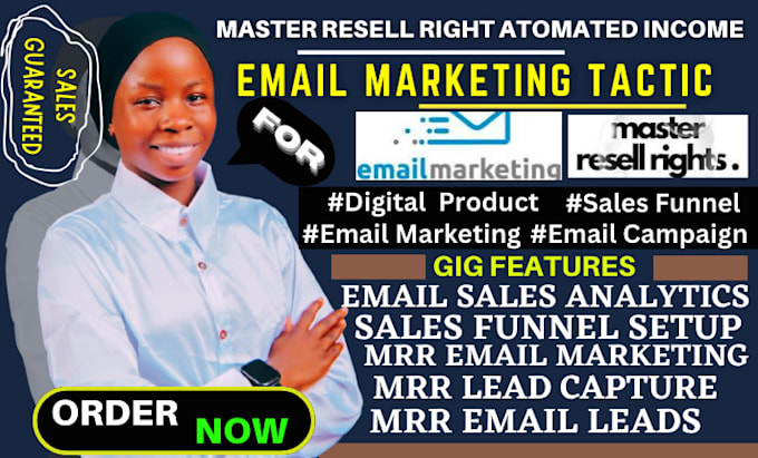 Gig Preview - Promote your master resell right course with email marketing for passive income