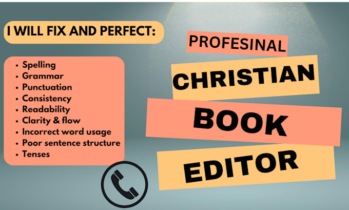 Gig Preview - Edit christian book manuscript proofread developmental editing format fiction