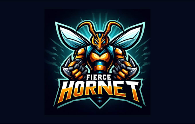 Gig Preview - Do awesome fierce hornet mascot logo for your business