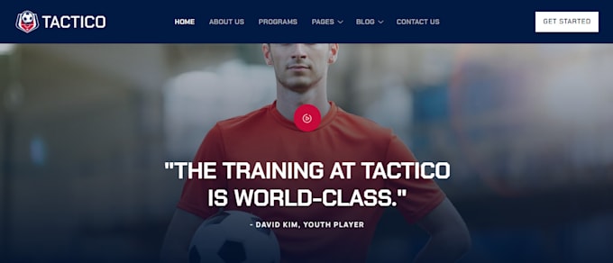 Gig Preview - Create football academy website, soccer academy website, footballer website