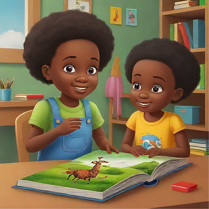 Gig Preview - Illustrate 3d children book illustration and african american children story