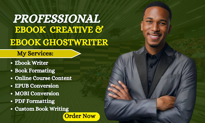 Gig Preview - Create ebook online course,self help,ebook rebranding,non fiction ebook writing