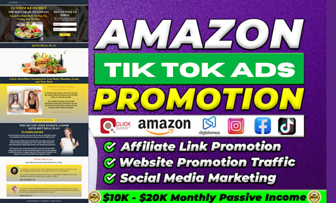 Gig Preview - Sales amazon affiliate marketing website using tiktok ads