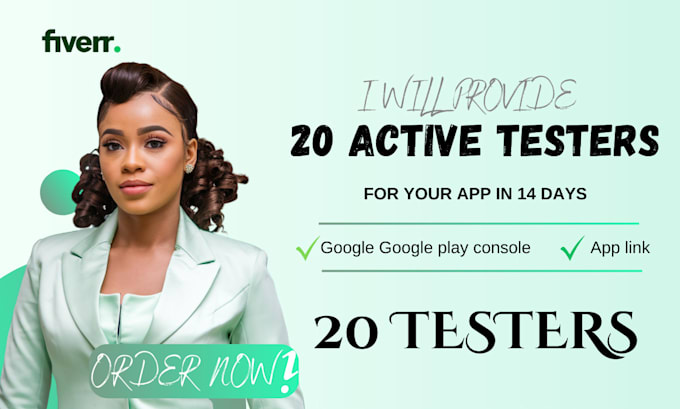 Gig Preview - Do 20 testers and provide closed testing for google play 20 testers in 14 days