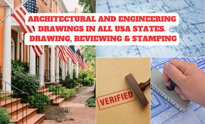 Gig Preview - Draw stamp architectural engineering drawing city permit mep floor plan USA