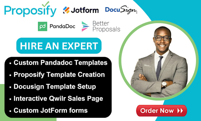 Gig Preview - Create pandadoc, better proposal, proposify, docusign, qwilr, jotform template