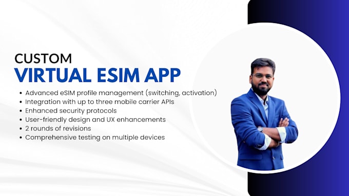 Gig Preview - Develop esim mobile app, esim website, automated esim app, temp number app