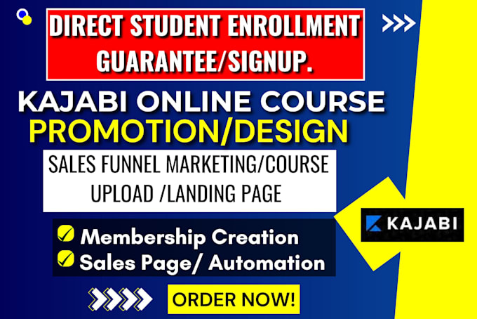 Gig Preview - Setup kajabi online course, kajabi website design, learndash, skool, membership