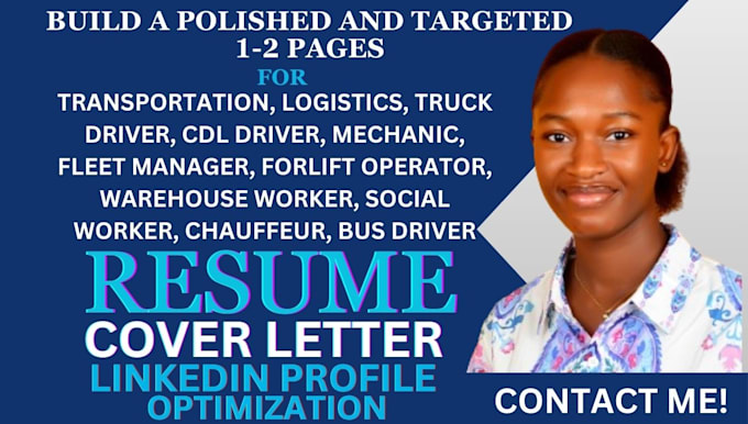 Gig Preview - Write transportation, logistics, truck driver, forklift operator mechanic resume