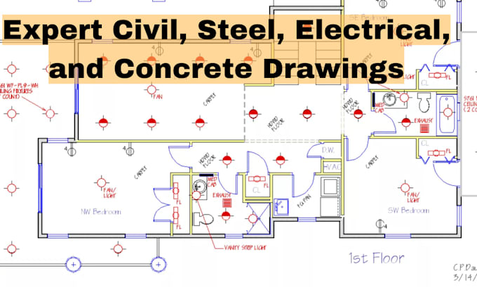 Gig Preview - Do civil engineering, steel, electrical drawing with concrete