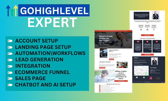 Bestseller - setup gohighlevel automation workflow sales funnel website