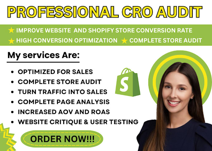 Gig Preview - Do conversion rate optimization, shopify cro audit, cro audit of your website