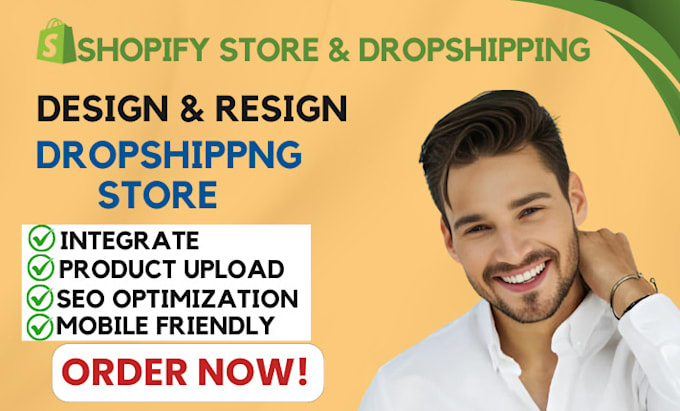 Gig Preview - Do amazing shopify dropshipping store, shopify website design, shopify store