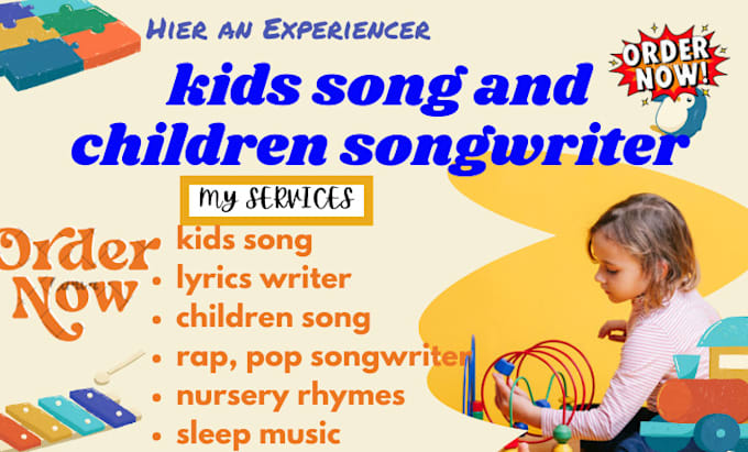 Gig Preview - Write and produce fun kids songs and childrens music, nursery rhyme