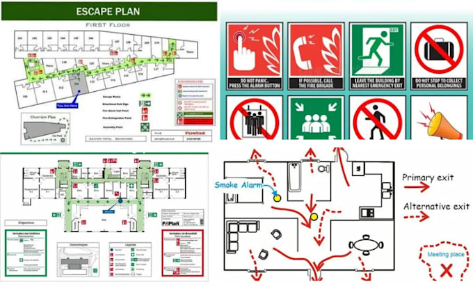 Gig Preview - Design evacuation route, fire hydrant, fire safety plan, alarm and sprinkler