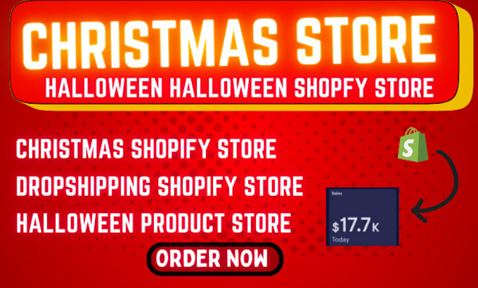 Gig Preview - Design christmas shopify black friday store, dropshipping store, halloween store