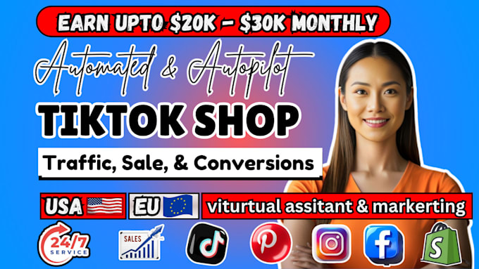 Gig Preview - Be your tiktok shop virtual assistant, tiktok shop dropshipping tiktok marketing