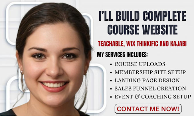 Bestseller - build teachable, learnwords, wix, thinkific online course and coaching website