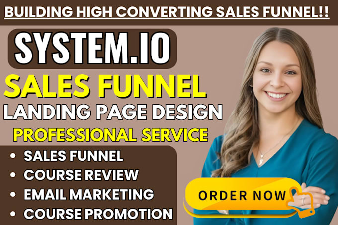 Gig Preview - Systeme io sales funnel, systeme io affiliate marketing, systeme io landing page