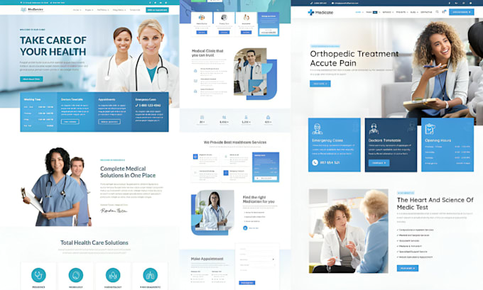 Gig Preview - Design healthcare website, medical, clinic, dental, homecare on wordpress, wix