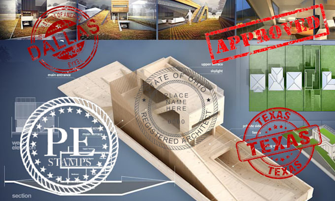 Gig Preview - Do architectural design, texas, arizona pe stamp for city permit