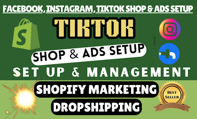 Gig Preview - Set up and manage your tik tok facebook and instagram shops for sales growth