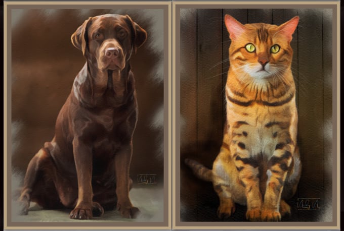 Gig Preview - Create pastel portrait from your pet for gift