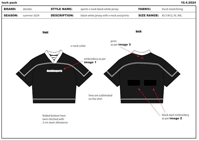 Gig Preview - Do a tech pack ready for manufacturer