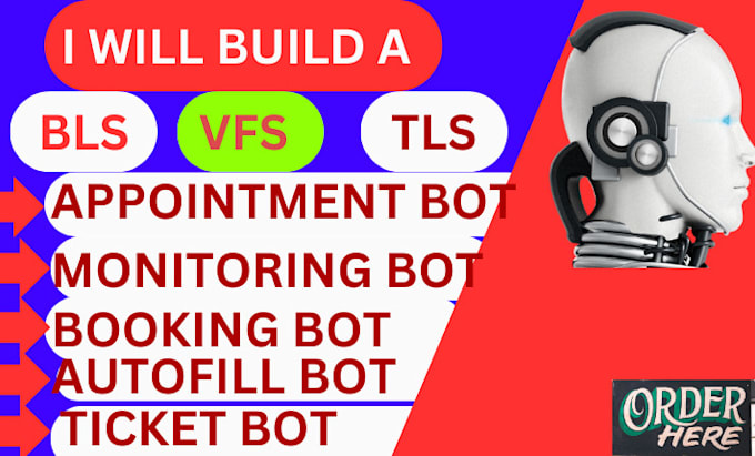 Gig Preview - Program visa booking bot for vfs,tls,bls ,appointment bot, autofill bot