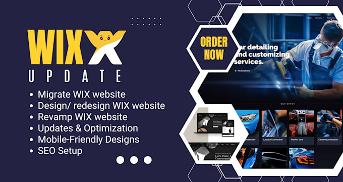 Gig Preview - Update or migrate wix website, design  redesign wix website, revamp wix website