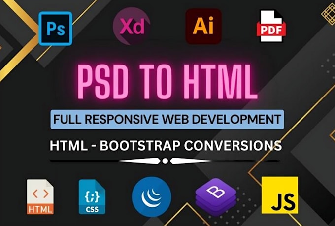 Gig Preview - Convert figma, PSD, or xd to responsive HTML with bootstrap or tailwind CSS