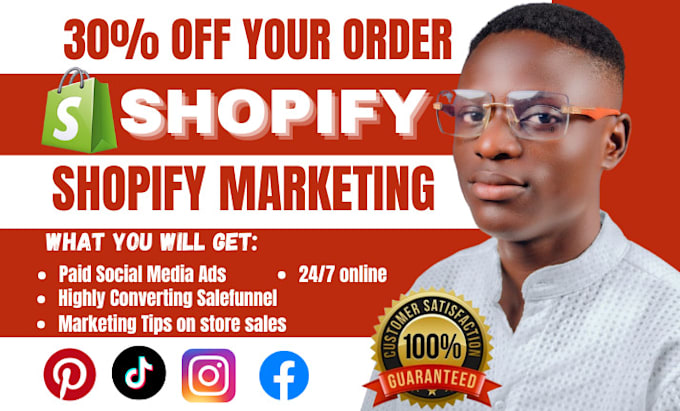 Gig Preview - Do complete shopify marketing shopify store sales shopify advertising tiktok ads