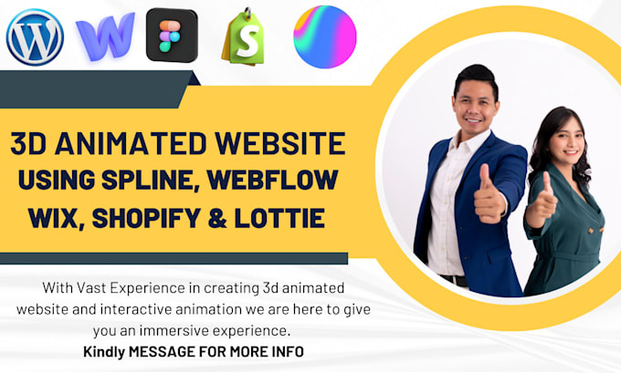 Gig Preview - 3d animated webflow website, 3d webflow animation, 3d spline model