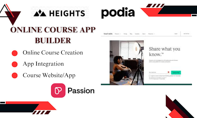 Bestseller - create online course app or website using passion io learnworld podia