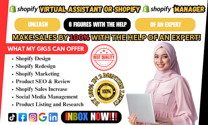 Bestseller - be your shopify virtual assistant or shopify manager for shopify sales promotion