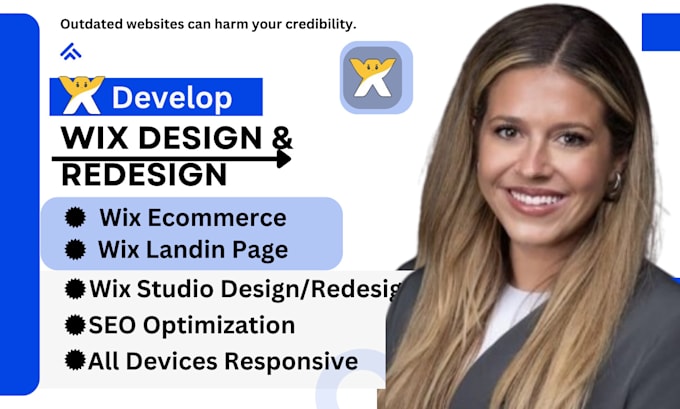 Gig Preview - Develop wix website design and redesign wix website, wix redesign, wix ecommerce