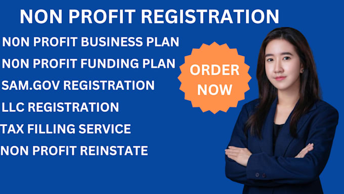 Gig Preview - Do non profit registration sam gov non profit funding plan