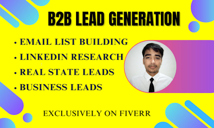 Gig Preview - Do b2b lead generation linkedin , web research and email list prospecting