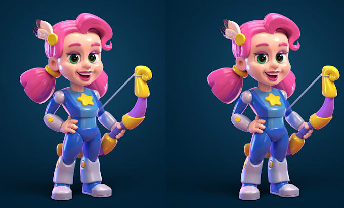 Gig Preview - Create stylized 3d characters, funko pop, toy models in blender custom design