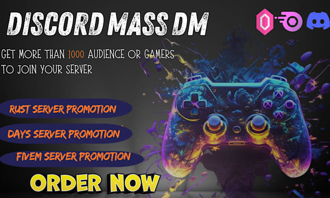 Gig Preview - Do discord mass dm fivem rust server promotion dayz fivem game server ads