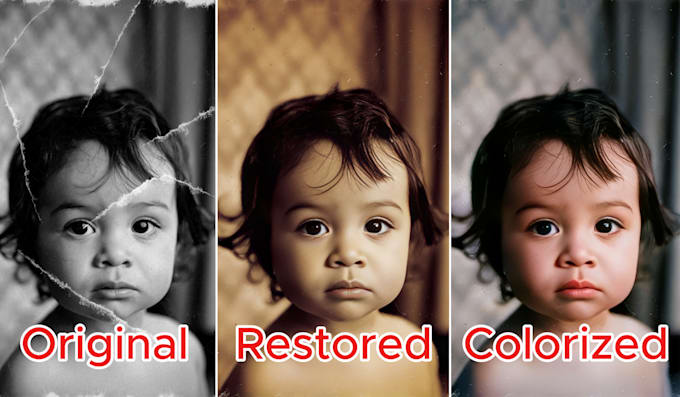 Gig Preview - Restore, repair, colorize and animate your old damaged photo